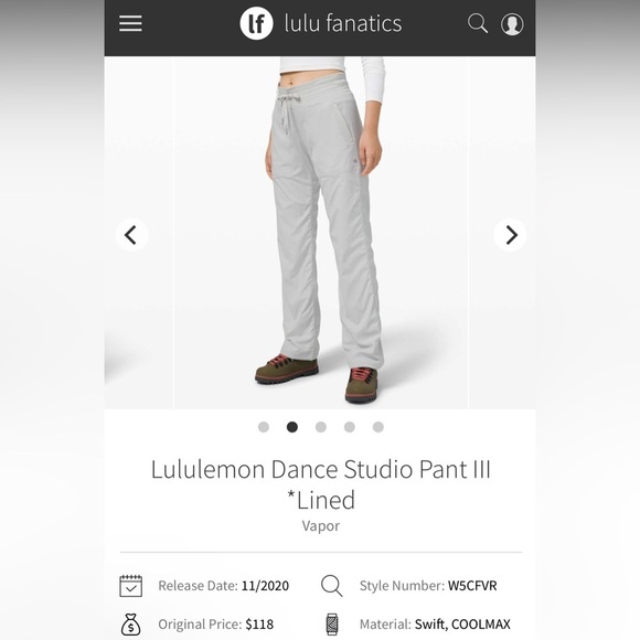 Lululemon Dance Studio Pant III Lined Women’s Size 10 - Picture 1 of 10